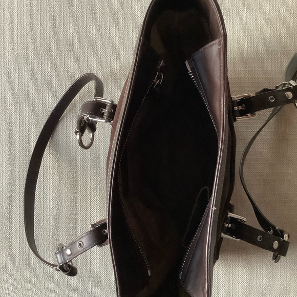 Beautiful Coach F12834 Dark Chocolate Suede Shopper Tote Shoulder Bag - Picture 8 of 11